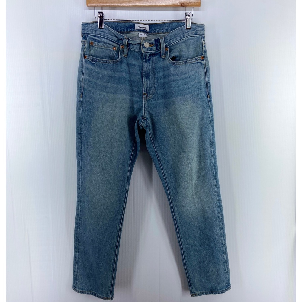 Abbreviated Slim Fit Blue Denim Jeans Mens 32x28